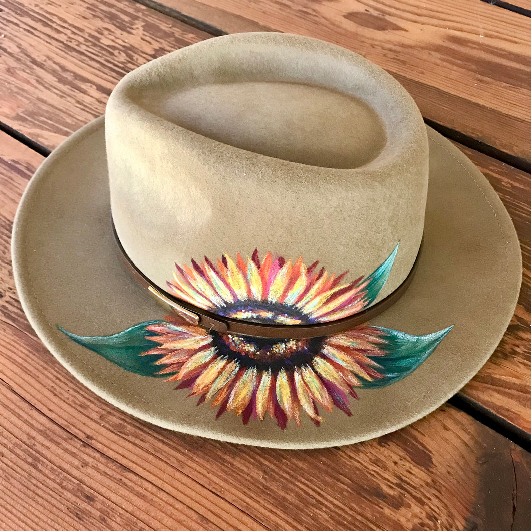 Autumn Sunflower - Hand Painted Hat