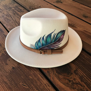 Feather Flair- Hand Painted Hat