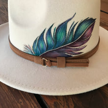 Load image into Gallery viewer, Feather Flair- Hand Painted Hat
