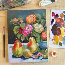 Load image into Gallery viewer, Pears &amp; Zinnias
