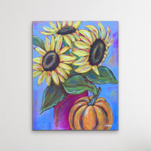 Load image into Gallery viewer, Sunflowers and a Pumpkin
