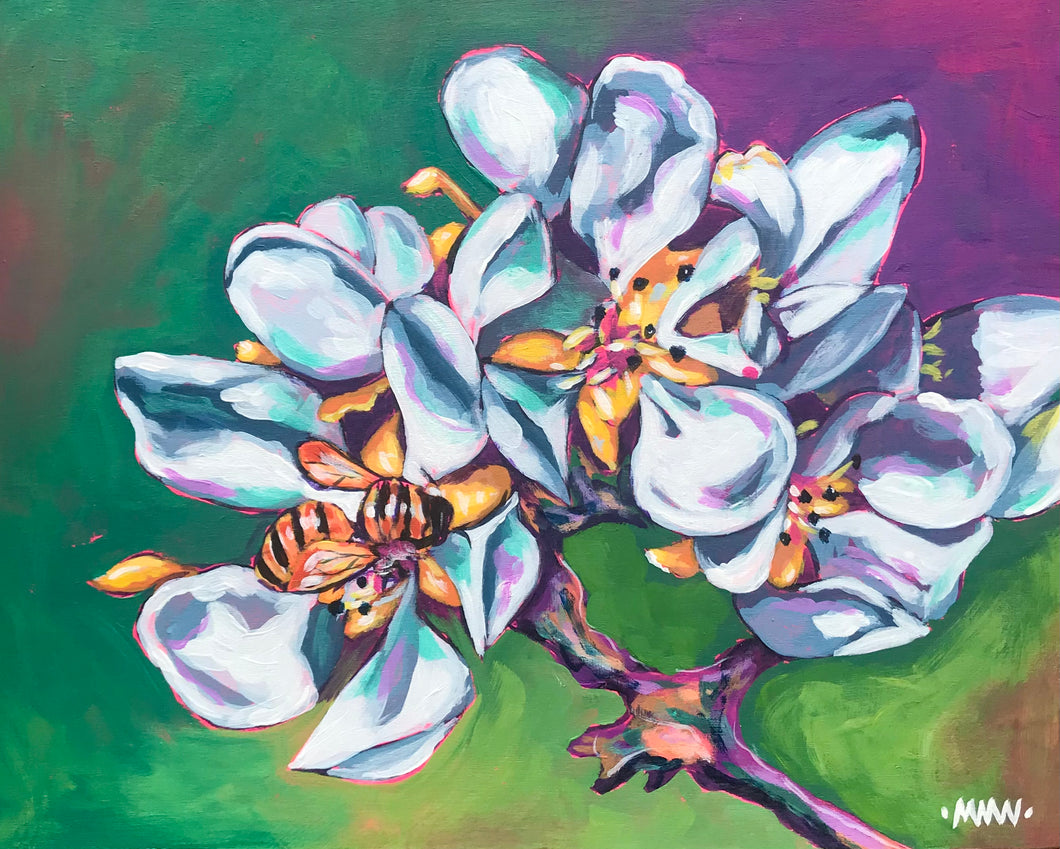 Bee On Spring Blossoms